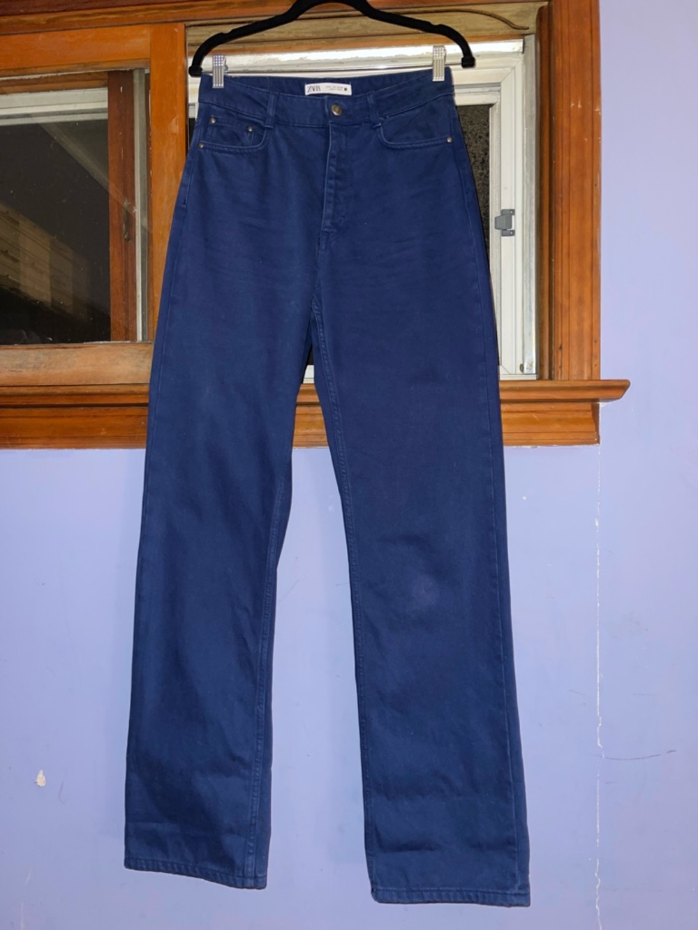 Zara Women's Flare Jeans in Navy